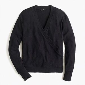 Black J. Crew Faux Wrap Long Sleeve Sweater (NWT)